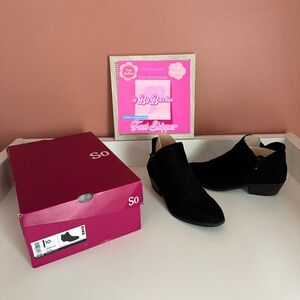NWT & BOX • SO : Angelfish Memory Foam Booties• Black • Size 10 Womens